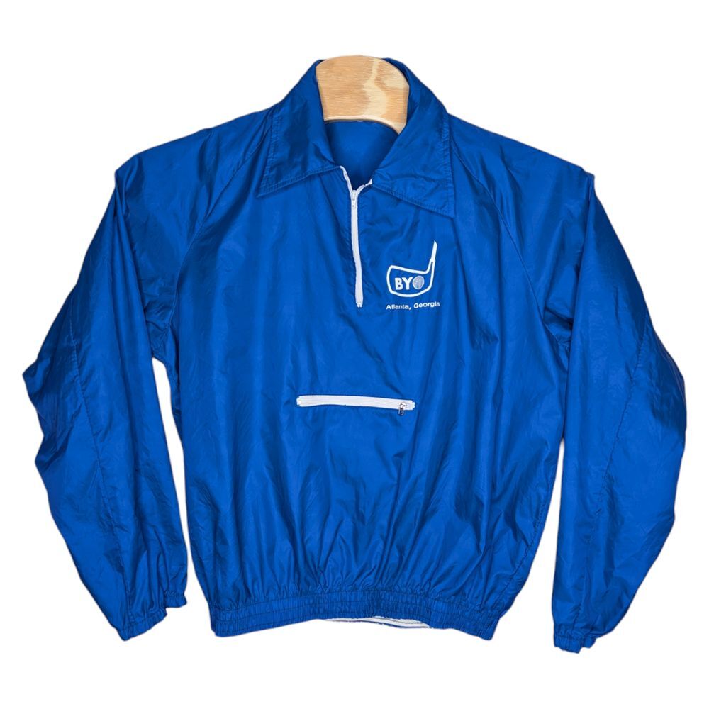 Vintage Atlanta Georgia Golf Club Jacket Windbreaker Large Blue BYO Scupper Jack